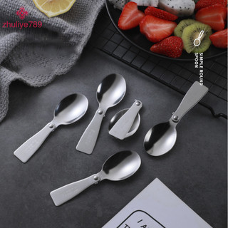 < zhuliye789 > Muỗng Di Động Có Thể Gập Lại Bằng Thép Không Gỉ Bạc Dã Ngoại Cắm Trại Thìa Gấp Cho Đi Bộ Đường Dài Ngoài Trời Du Lịch Bộ Đồ Ăn Đồ Dùng Nhà Bếp