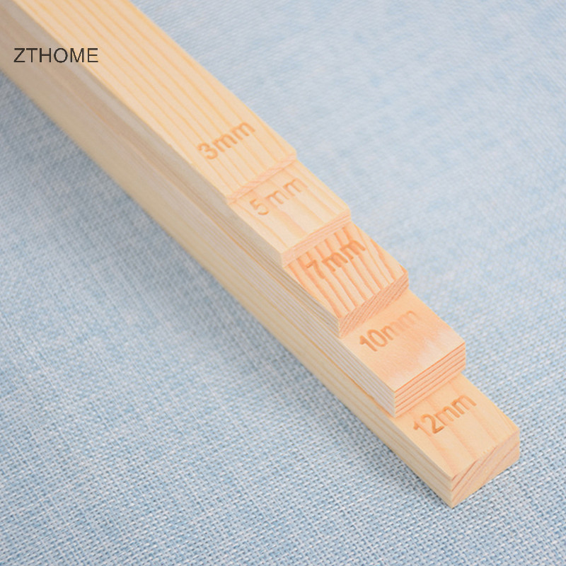 Zthome 10 Cái 3 / 5 / 7 / 10 / 12MM Gốm Đất Sét Ban Hướng Dẫn Thông Dải Gỗ Thước Dụng Cụ Gốm Đất Sét Cán Cắt Gỗ Hướng Dẫn Đường Sắt HOT