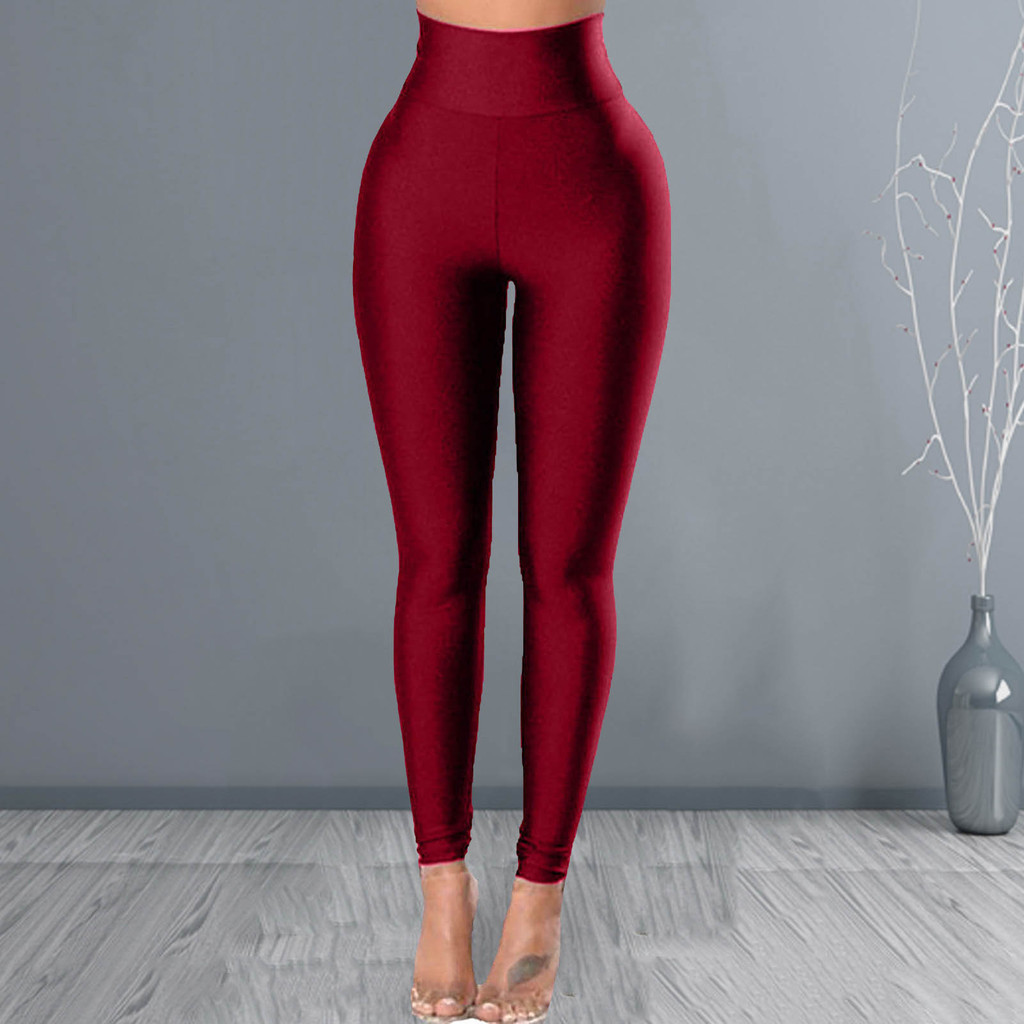 Codstore _ livecity Quần Yoga Nữ Màu Trơn Nâng Hông Skinny Quần Co Giãn Cao Xuân Thu Slim Fit Liền Mạch Chạy Bộ Thể Dục Chiều Dài Mắt Cá Chân Quần Legging Quần Áo Tập Gym