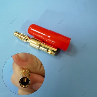 Đỏ Đen Mạ Vàng Đồng 4mm L Chuối Cắm Đầu Nối jack Hàn-Miễn Phí Vít Phải Thiên Thần Thẳng Loa Âm Thanh F @ 2VN