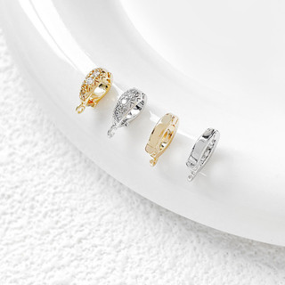 18K Mạ vàng Đồng Zirconia Giữ màu Khóa hạt dưa đơn giản Mặt dây chuyền đơn Khóa phổ thông Phụ kiện hạt DIY cho vòng tay và dây chuyền