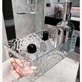 Khay nhựa trong suốt LUXHOME, Khay đựng đồ vân kim cương sang trọng, đựng mỹ phẩm, đựng đồ đa năng