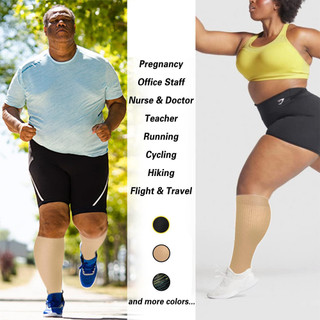 1 Cặp Nam Nữ Plus Size 2XL-7XL Giãn Tĩnh Mạch Hỗ Trợ Tất Bắp Chân Nén Vớ Thể Thao Chạy Yoga