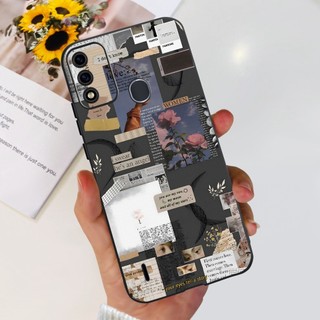 Dành Cho ITEL A48 Ốp Lưng Hoa Bướm Mềm Màu Đen Silicon Mỏng Điện Thoại Ốp Lưng Cho ITEL A48 2020 A 48 ITELA48 Vỏ