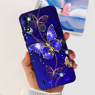 Dành Cho ITEL A48 Ốp Lưng Hoa Bướm Mềm Màu Đen Silicon Mỏng Điện Thoại Ốp Lưng Cho ITEL A48 2020 A 48 ITELA48 Vỏ