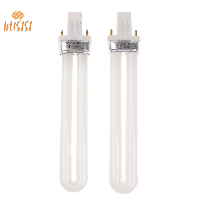 [Wusisi] Ống bóng đèn UV hình chữ U 9W / 12W cho máy Gel LED Máy sấy đèn bảo dưỡng nghệ thuật móng tay MỚI