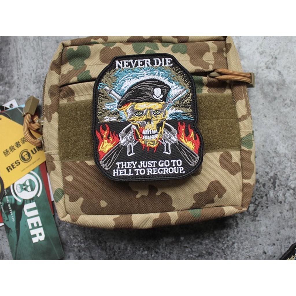 Patch chiến binh đầu lâu dán quần áo_ba lô_ túi xách _retro
