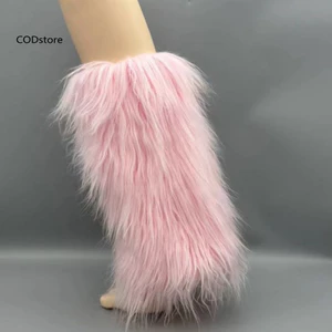 Kdcod * Tất lông thú sang trọng Đồ chân nhập vai Ấm cúng Lông thú giả ấm cúng dành cho nữ Vòng bít khởi động mềm cho mùa đông ấm áp Tay áo chân lông mềm mại cho bé gái Phụ kiện sang trọng sành điệu