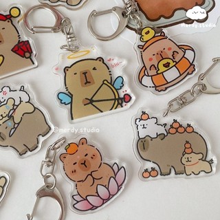 Dễ Thương Capybara Móc Khóa Hoạt Hình Đáng Yêu Schoolbag - Xưởng Én decor