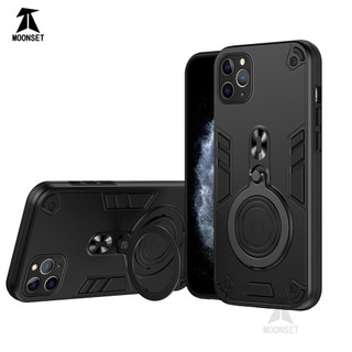Dành Cho iphone 11 Pro Max Ốp điện thoại Kim Loại Nhẫn Đứng Mềm TPU Edge Cứng PC Mặt Sau Chống Sốc Mỏng Vỏ