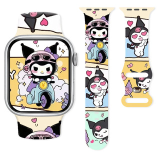 Dây đeo đồng hồ có khóa đôi mềm Dây đeo dây đeo hoạt hình Kuromi cho Apple Watch Ultra 2 / Ultra 49mm S9 S8 7 SE 6 5 4 3 2 SE2 (49mm 45mm 44mm 41mm 40mm 42mm 38mm)