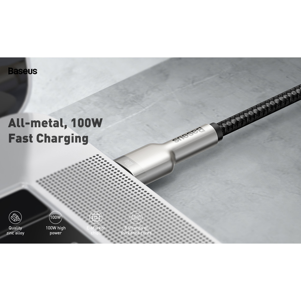 Cáp USB C Baseus 100W – Sạc Nhanh 5A PD QC3.0 cho Samsung Galaxy S20 và Huawei P40 Pro, P30, Mate 30 Pro