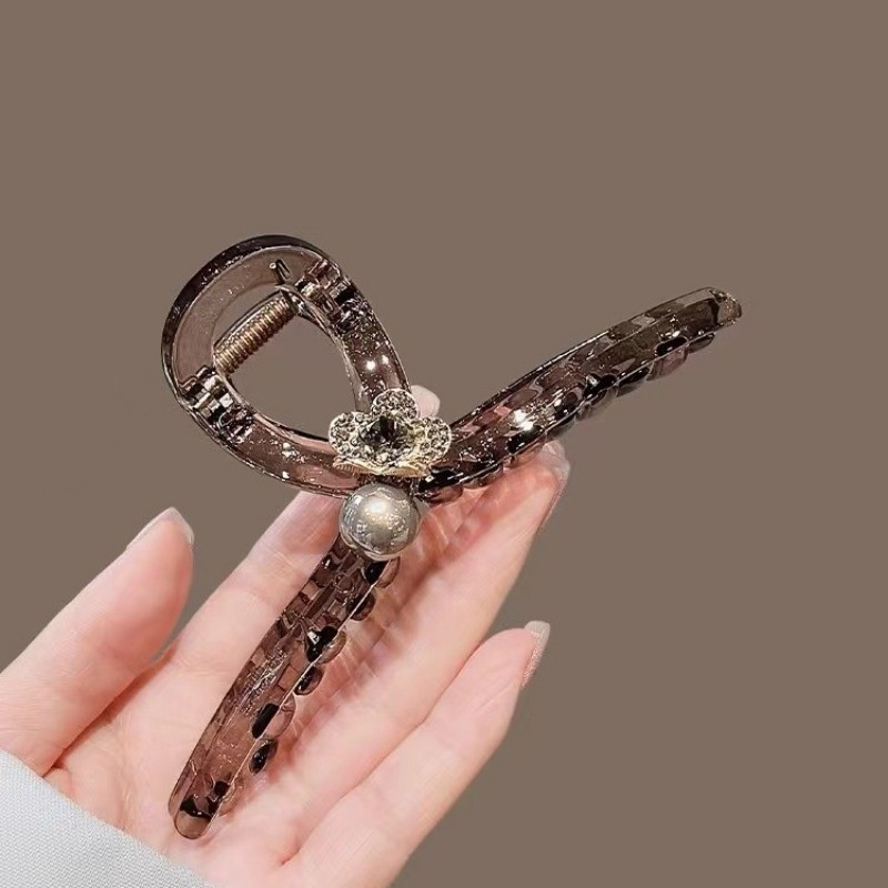 Mauropoli [Sẵn Sàng] Kẹp Tóc Đầu Sau Nữ Phong Cách Mới Ánh Sáng Cao Cấp Phong Cách Sang Trọng Kẹp Tóc Tinh Tế Cao Cấp Mũ Đội Đầu Kẹp Cá Mập