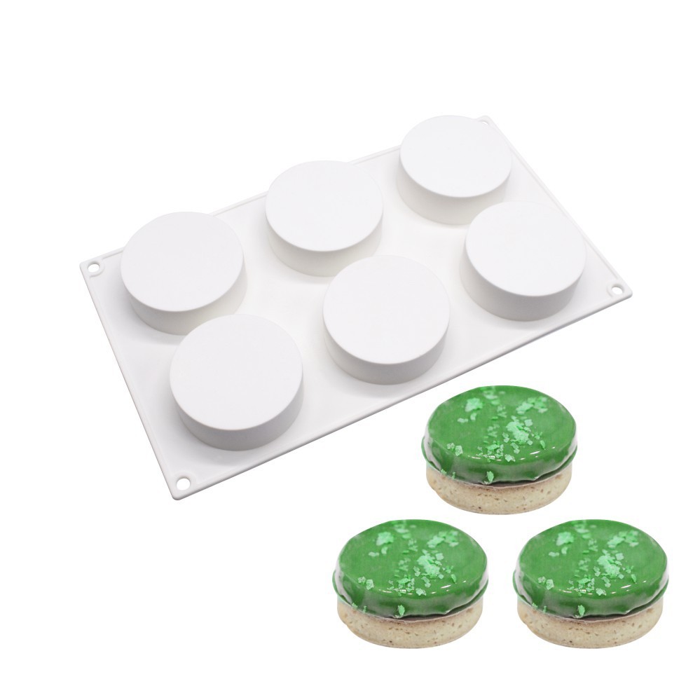 6 Khoang Phẳng Hình Trụ Khuôn Bánh Silicon Swear Mousse Món Tráng Miệng Khuôn Tự Làm Khuôn Nướng Bánh Xà Phòng Handmade Khuôn Nến Hương Liệu Thạch Cao Khuôn Nướng Khuôn Dụng Cụ