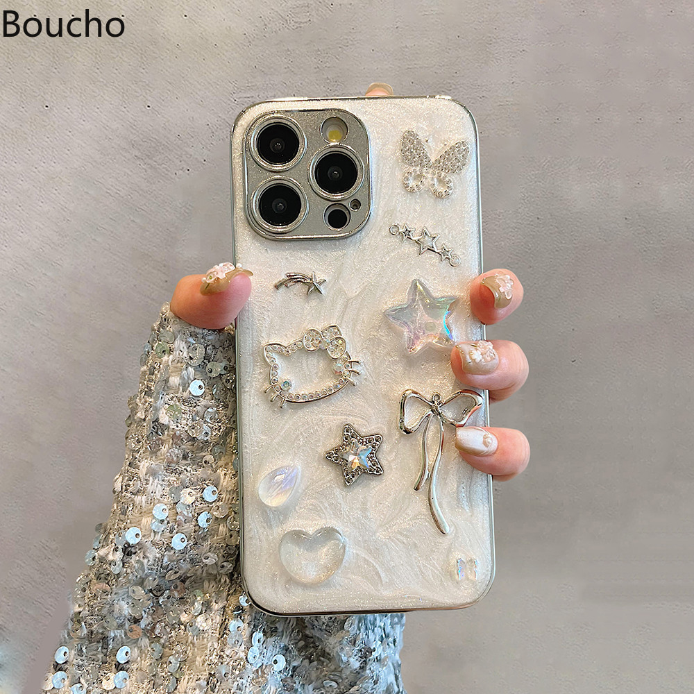 Ốp điện thoại hình con bướm kim cương nhỏ giọt 3D cho iPhone 16 Pro Max 15 14 Plus 13 12 11 Pro Max 14 Plus 15promax 12promax 16Plus Ốp lưng TPU kim cương giả