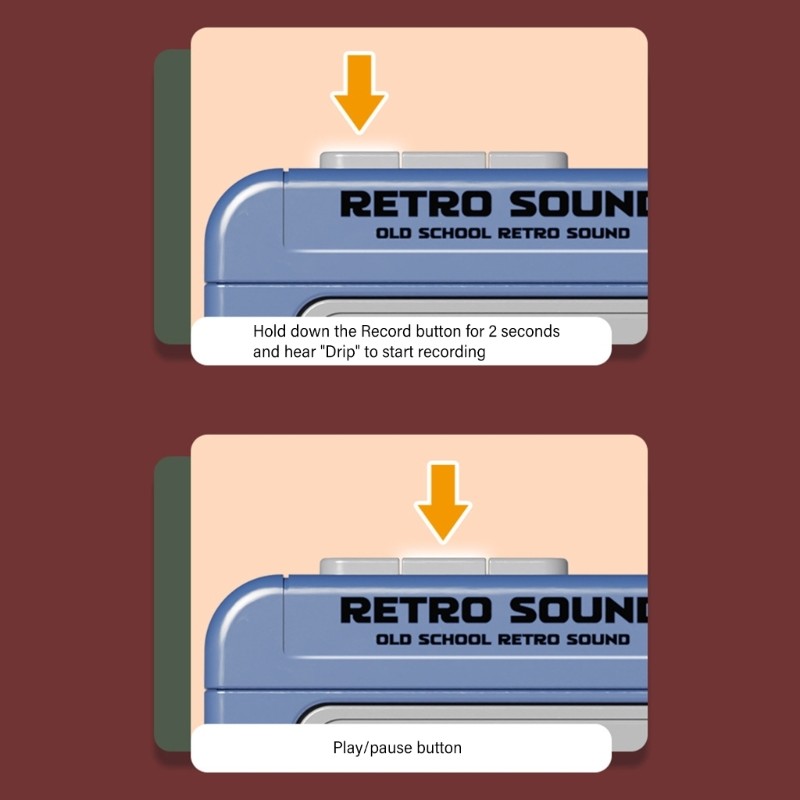 Treeling Vintage Look Mini Tape Recorders Âm Nhạc Móc Khóa Người Chơi Hoàn Hảo Cho Người Yêu Retro Giải Trí