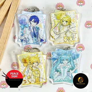 Móc khóa VOCALOID ver BÓNG BAY in hình rin len kaito miku luka meito anime chibi mica trong acrylic keyring dễ thương