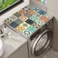 CHEESELY Top Tấm Bảo Vệ Bụi, In Lưới Retro Vỏ Máy Giặt, Tủ Lạnh Lối Vào Cửa Tắm Thảm Chống Trơn Trượt Bảo Quản