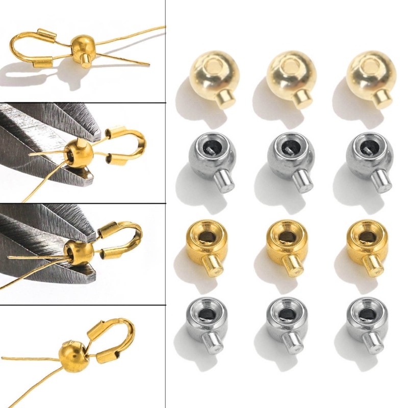 Mya 20 Miếng Nút Chặn Miếng Đệm Hạt Uốn Đầu Hạt Thích Hợp Cho Vòng Tay Dây Chuyền