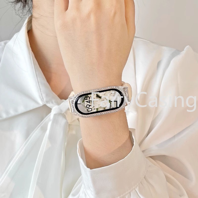 Vòng đeo tay dây đeo đồng hồ Nylon phổ biến cho Xiaomi Mi Band 10 8 9 NFC Vải mềm đàn hồi Scrunchie Dây đeo cổ tay thay thế
