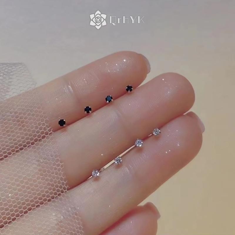 Qrhyk 1 Túi Thời Trang Hợp Thời Trang Bông Tai Zircon Cho Nữ Cô Gái Hình Học Hàng Ngày Bông Tai Nhỏ Xương Tai Móng Tay Trang Sức Phụ Kiện Mới