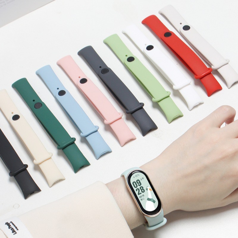 Không Có Đồng Hồ Cho Mi Band 8 9 NFC Dây Đeo Mi Band 10 8 Phụ Kiện Silicon Mềm Thay Thế Cho Xiaomi MiBand 7 6 5 4 3 Vòng Tay