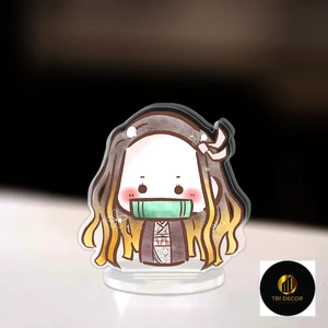 Mô hình Mini Demon Slayers Tanjiro Nezuko Standee Chibi Anime Manga Kimetsu no Yaiba trang trí góc học tập cao 3cm