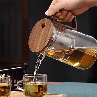 Máy pha trà French Press Glass Tea Pot Infuser Tea Pot có bộ lọc Bộ lọc một chạm kiểu ép Bộ lọc cổ điển trong suốt 500\ 750ml antirtvn