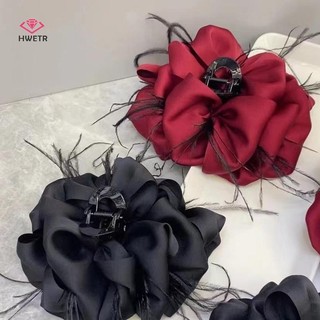 Hwetr Thời Trang Tinh Tế Lớn Màu Trơn Kẹp Tóc Cho Nữ Ngọt Ngào Cô Gái Đuôi Ngựa Đa Năng Phụ Kiện Tóc Kẹp Quà Tặng Mới