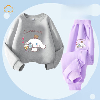 Bộ áo Hoodie và quần chạy bộ hai mảnh Cinnamonroll dễ thương dành cho bé gái Trang phục mùa xuân thu hợp thời trang cho trẻ em