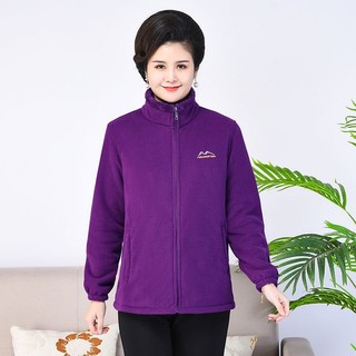 Mùa Thu Đông Mẹ Mặc San Hô Lông Cừu Lông Cừu Áo Nữ Lông Cừu Top Áo Trung Niên Người Cao Tuổi Rời Dày Plus Béo