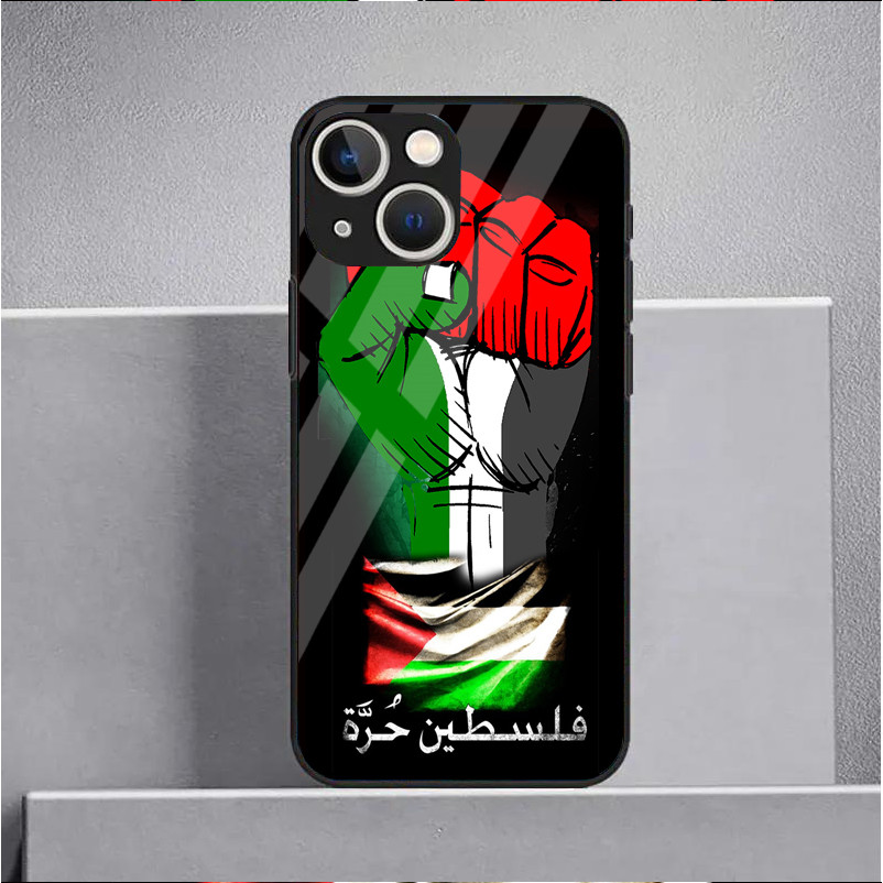 Ốp Điện Thoại Kính Cường Lực Palestine Cho IPhone 15 14 13 12 11 Pro XS Max Plus Mini X XR 8 7 6s SE2 / 3