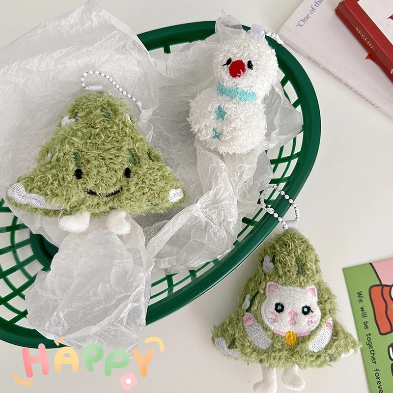 Bộ Giáng Sinh Dễ Thương Sang Trọng Đồ Trang Trí Búp Bê Móc Khóa Mềm Cuddle Ba Lô Túi Mặt Dây Chuyền Gif Trang Trí