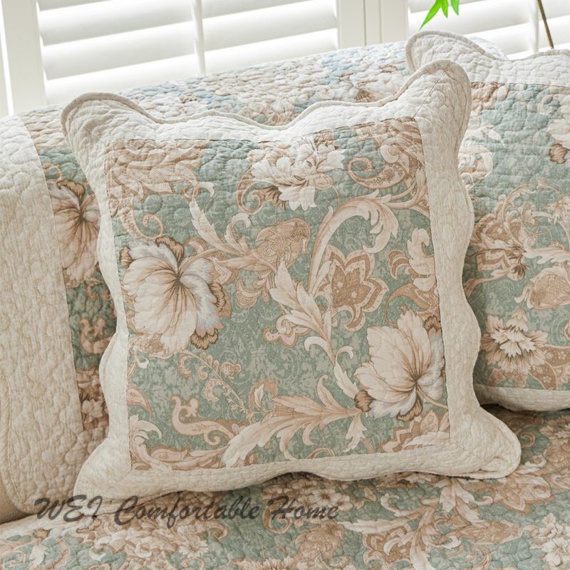 Đệm ngồi 100% cotton cổ điển phong cách Châu Âu bọc vải nghệ thuật chống trượt bọc lưng Đệm Sofa Cotton giặt nước thông dụng bốn mùa