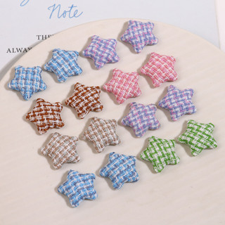 Phong cách Hàn Quốc, vải cotton lanh tươi mát, miếng vá nút ngôi sao năm cánh, phụ kiện tóc DIY cho phụ nữ