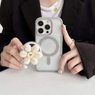 Đơn Giản Hoa Tròn Từ Tính Giá Đỡ Điện Thoại Cho IPhone 16 15 14 13 12 Pro Max 14 Plus Có Thể Gập Lại Pop Ring Grip Co Giãn Để Bàn Đứng P1