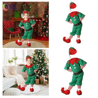 Trẻ em Giáng sinh Yêu tinh Trang phục hóa trang Elf cho trẻ em Bộ đồ ông già Noel Người trợ giúp cho lễ hội biểu diễn sân khấu