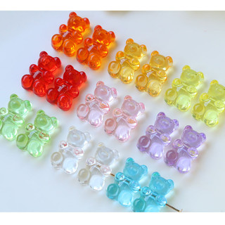 Zhao Lusi màu lỗ ngang thạch gấu diy Acrylic ngọt ngào bông tai vòng tay điện thoại di động chất liệu bán buôn