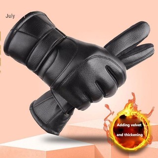 Julyhot 1 Đôi Găng Tay Da Màn Hình Cảm Ứng Mùa Đông Cho Nam Ấm Áp Chống Gió Chống Trượt Xe Máy Rider Thiết Bị Găng Tay Massivedeals
