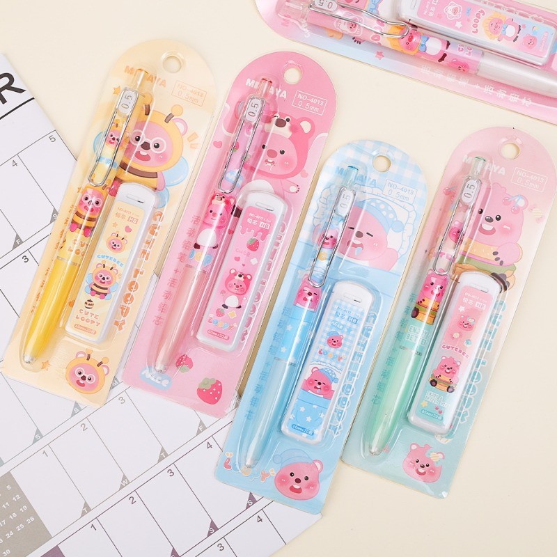 [Đặc sắc] Bút chì tự động Loopy 0,5mm - Đồ dùng văn phòng trường học - Phim hoạt hình, đầy màu sắc, dễ thương - Văn phòng phẩm dành cho học sinh - Bút chì vẽ - Bút chì viết Little Beaver