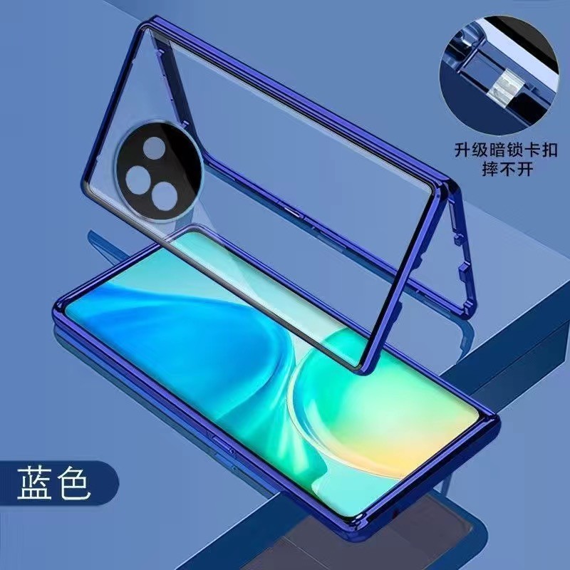 Vivo V30E 5G 360 Bảo Vệ Toàn Diện Vỏ Kim Loại Từ Tính Hai Mặt Mặt Trước Kính Toàn Thân Vỏ Điện Thoại Có Khóa