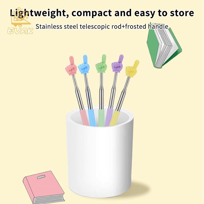 Alittlesetrtu Thép Con trỏ Giảng Dạy Kính Thiên Văn Thanh Thiết Kế Ngón Tay Thanh Giảng Dạy Ngón Tay Gậy Đọc Sách Dụng Cụ Trường Học Vật Dụng Văn Phòng VN