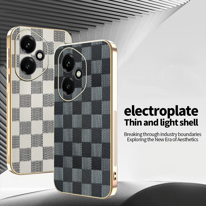Ốp Lưng Cho Honor 400 Pro 400Lite Sang Trọng Kiểm Tra Hạt Mạ Điện TPU Edge Chống Rơi Vỏ Điện Thoại