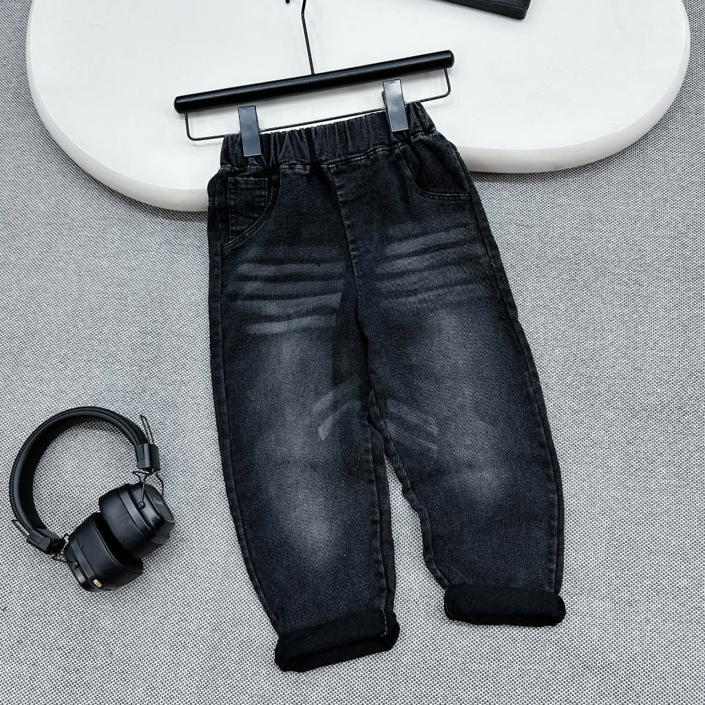 Quần Bò Dáng Dài Cho Bé Trai Size 17-60kg, Vải Jean QCCC Mềm Mịn, Co Giãn 4 Chiều [KQ08]