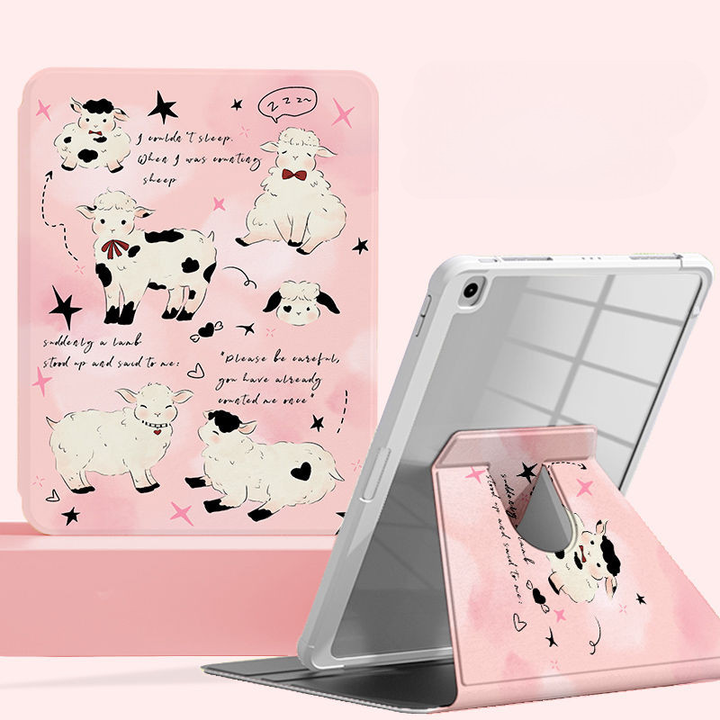 Ốp Bảo Vệ Cho Samsung Galaxy Tab A7 Lite 8.7inch S10ULTRA Tab S6 Lite 2024 S7 + / S8 + / S7FE S9 FE + S10 FE + A9 + Vỏ Máy Tính Bảng Hoạt Hình Dễ Thương Có Giá Đỡ Bút Chì