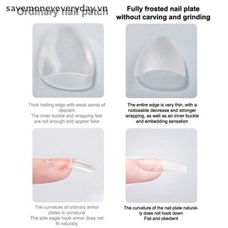 [savemoneyeveryday] 100 Chiếc Bấm Vào Đầu Móng Tay Full Cover Miếng Dán Móng Tay Giả Siêu Mỏng Gel Hệ Thống Nối Dài Móng Tay Giả Rõ Ràng Phụ Kiện Nghệ Thuật [vn]
