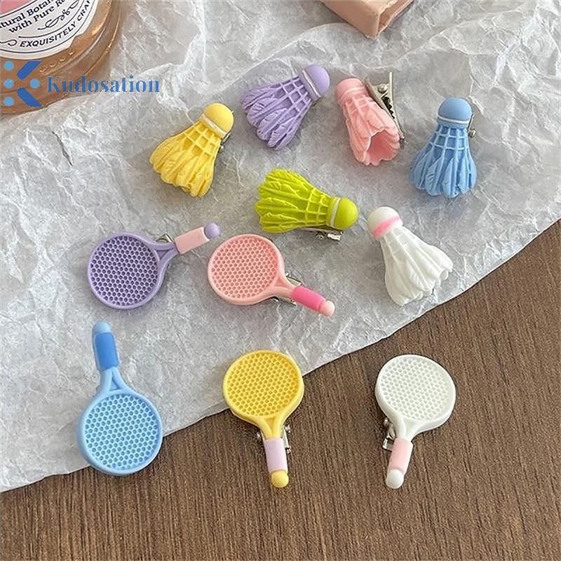 Kudosation Một Cặp Thể Thao Mùa Cầu Lông Vợt Kẹp Tóc Cá Tính Dễ Thương Nổ Kẹp Bé Gái Mũ Sáng Tạo Trẻ Em Phụ Kiện Tóc Đồ Trang Trí
