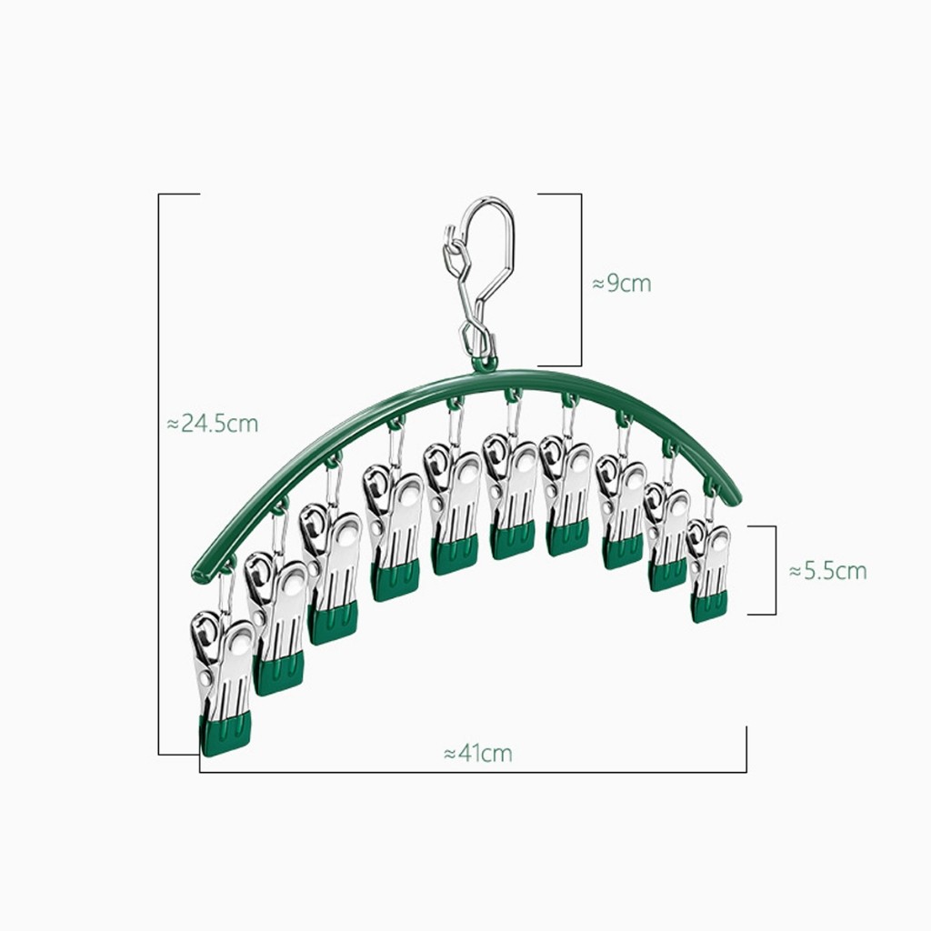 COMBO 3 Móc Kẹp Quần Áo Chống Trượt Chống Gió Móc Treo Đồ Trẻ Em Người Lớn Tất Vớ Đa Năng