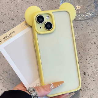 Ốp điện thoại di động acrylic tai mèo ba chiều dễ thương cho iPhone16 Pro Max 15 14 13 12 Pro Max bảo vệ camera chống sốc chống rơi mặt sau cứng