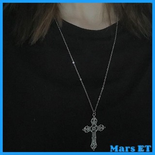 MarsET Thời Trang Vintage Baroque Cho Cross Punk Mặt Dây Chuyền Vòng Cổ Nam Nữ Dây Xích Dài